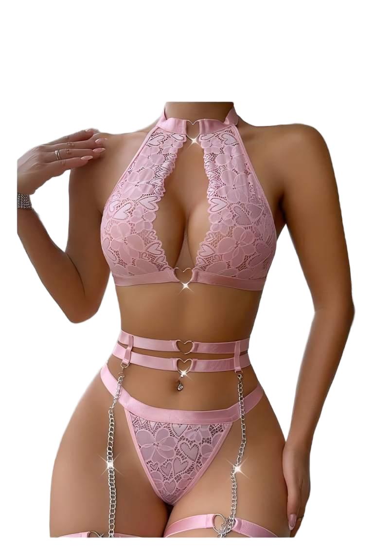 Sexy Lingerie Set Push Up Lace - Minimizer Bra Women recension och pris