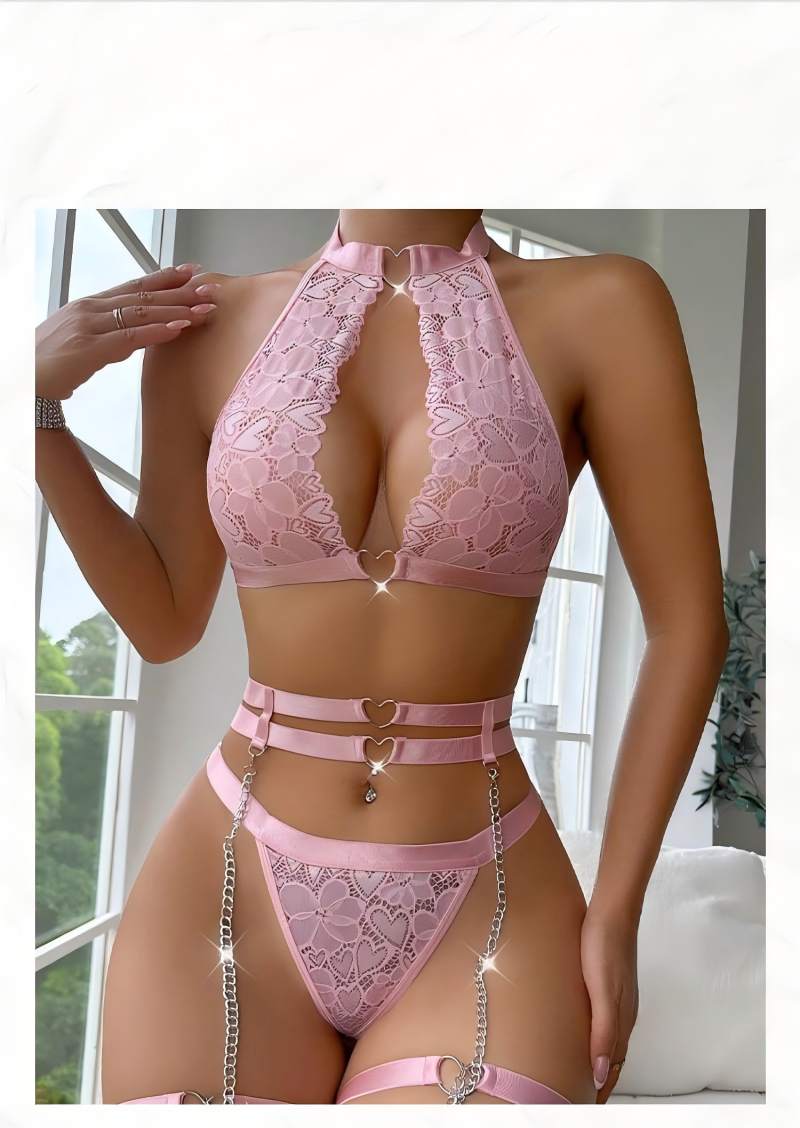 Sexy Lingerie Set Push Up Lace - Minimizer Bra Women recension och pris
