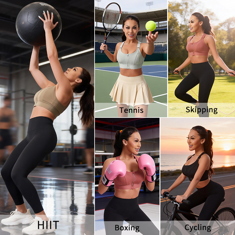 Women's High-Impact Sports Bra - Plunge Bra Push Up recension och pris