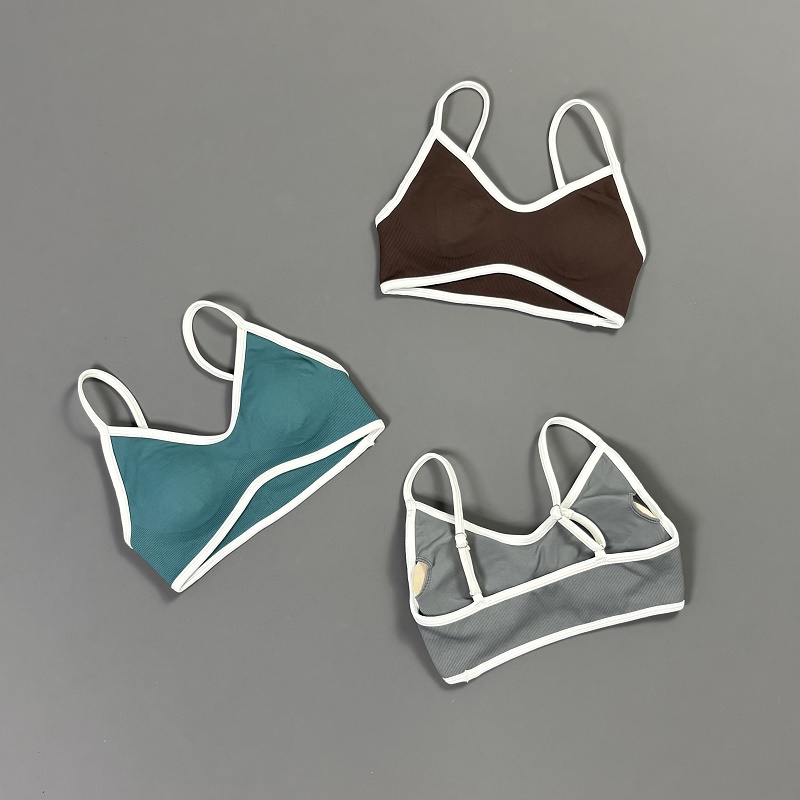 Women Contrastline Yoga Bra V  - Sports Bra Racerback recension och pris