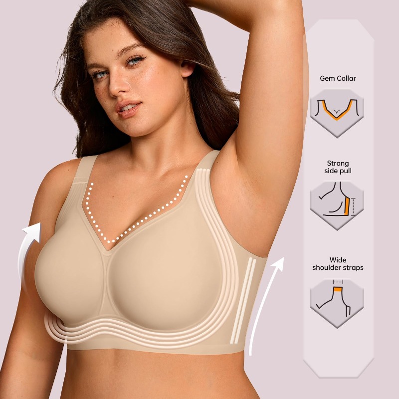 Plus Size Wireless Jelly Bra W - Minimizer Bra Women recension och pris