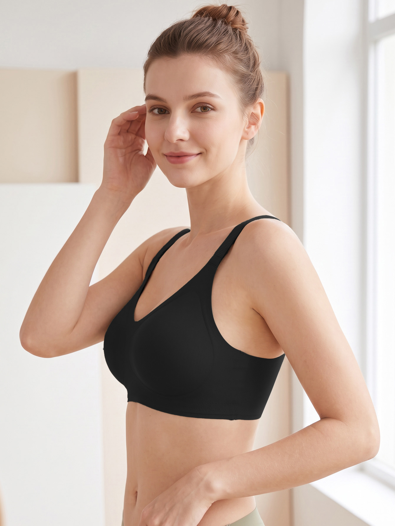 3PCS Set Women Seamless Knit W - Wirefree Bra Comfort recension och pris