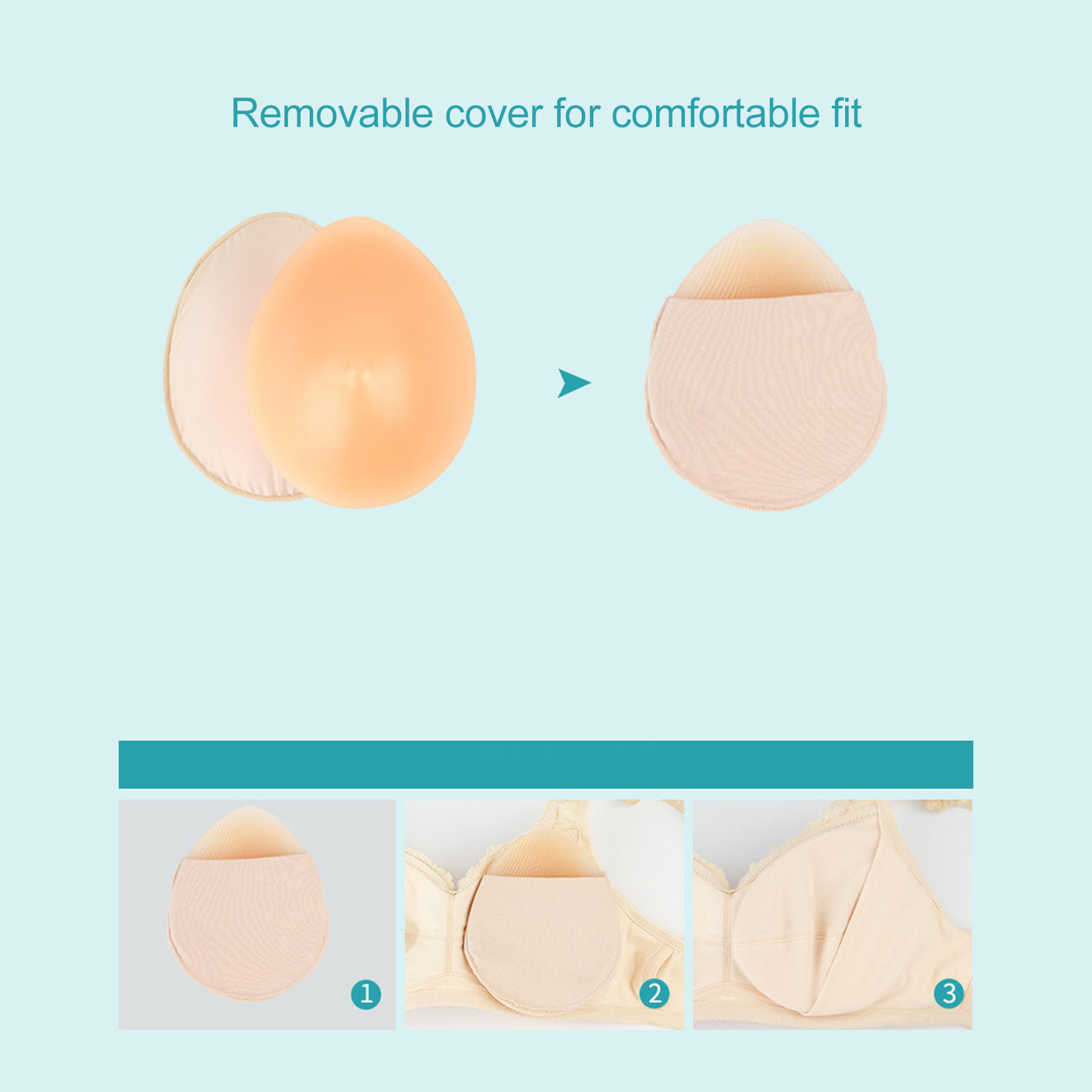 5.3Oz Silicone Bra Insert Drop - Mastectomy Bra Pocket recension och pris