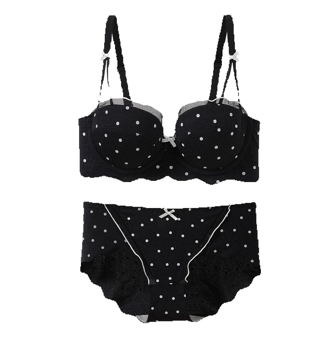 Lace Polka Dot Bra Two-Piece S - Cotton Bra Everyday recension och pris